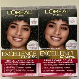 2x L'Oreal Excellence Creme Hair Color - Natural Black